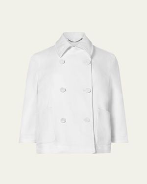 Altuzarra Hayden Double-Breasted Denim Jacket - White