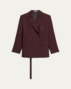 Helmut Lang Belted Double-Breasted Blazer - Red