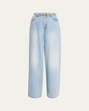 Zimmermann Indra Relaxed Flare Jeans - Blue