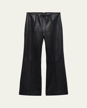Rag & Bone Irina Kick-Flare Leather Pants - Black