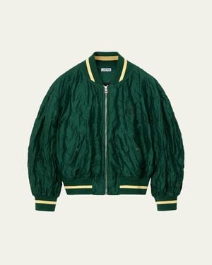 Loewe Satin Oversized Bomber Jacket - Green