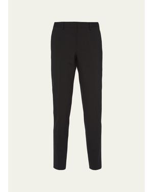 Prada Wool-Stretch Tapered Leg Pants - Black