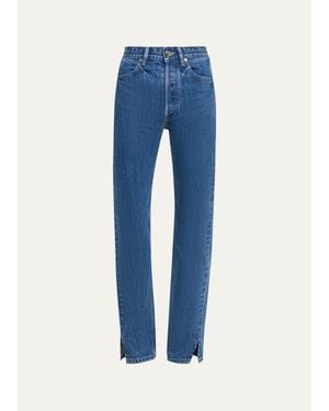 RÙADH Agnes Split Hem Slim-Leg Jeans - Blue