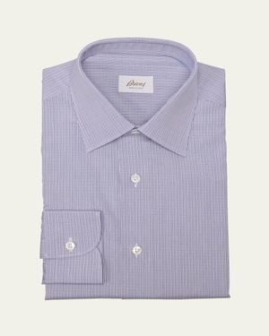 Brioni Cotton Multi-Stripe Dress Shirt - Purple
