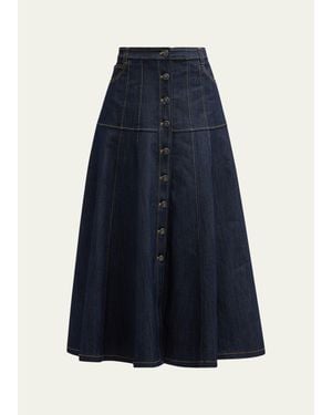 Cinq À Sept Veena Denim Midi Skirt - Blue