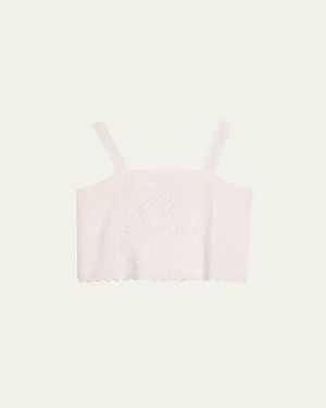 Bode Belvoir Broderie Anglaise Lace Tank Top - Natural