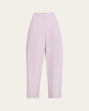 RÙADH The Dean Pinstripe Organic Cotton Pants - Pink