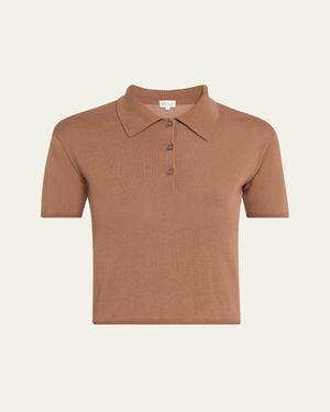 Kule The Farley Cotton-Silk Polo - Brown