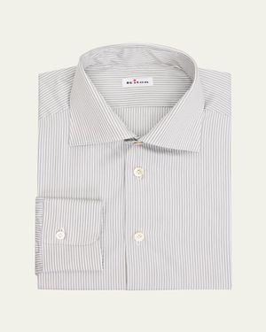 Kiton Multi-Stripe Cotton Dress Shirt - White