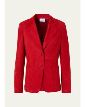 Akris Punto Suede Single-Breasted Blazer - Red