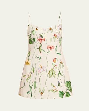 Cara Cara Cherry Linen Mini Dress - Natural