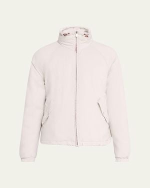 Brunello Cucinelli Thermor Stand Collar Full-Zip Jacket - Natural