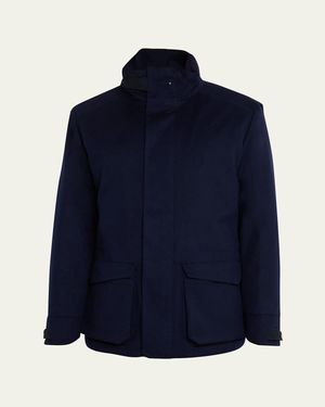 Sease Uptown Padded Cashmere Parka Jacket - Blue