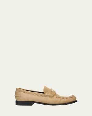 Prada Suede Moccasin Loafers - Natural