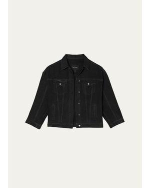 Marc Jacobs Bow Oversized Denim Trucker Jacket - Black