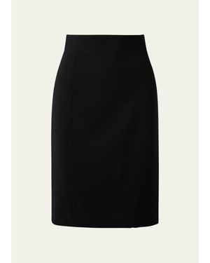 Akris Wool-Blend Knee-Length Pencil Skirt - Black