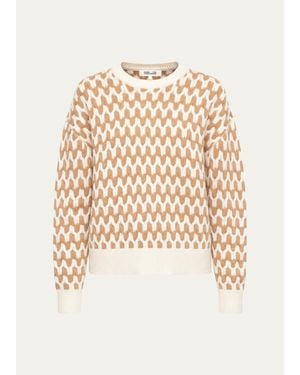 Diane von Furstenberg Volto Zigzag Merino Wool-Cashmere Sweater - Natural