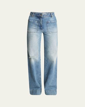 Victoria Beckham Alina Straight-Leg Jeans - Blue