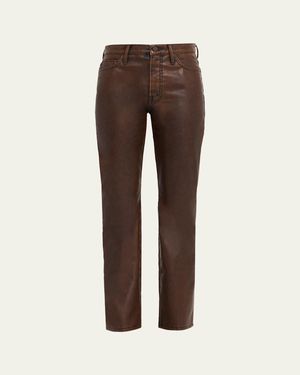 Mother The Insider Sneak Coated Jeans - Brown