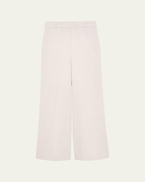 Theory Stripe Canvas High-Rise Pants - Natural