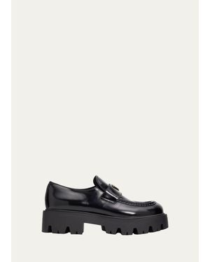 Prada 50Mm Leather Loafers - White