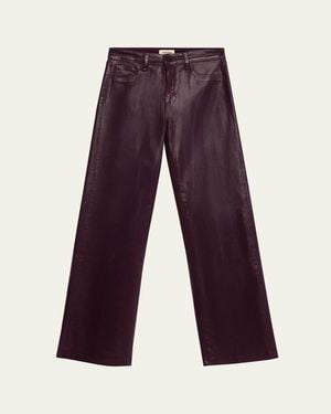 L'Agence Scottie High-Rise Wide Coated Jeans - Purple