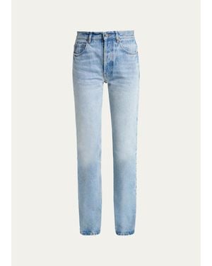 Saint Laurent Mid-Rise Relaxed Straight-Leg Jeans - Blue