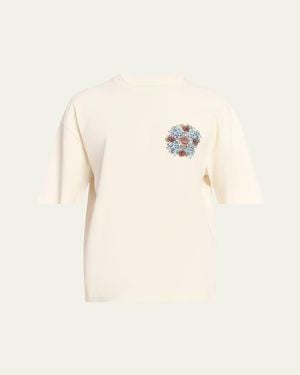 Amiri Oversized Fit Crystal Out For Trouble T-Shirt - Natural
