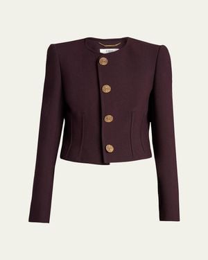 Chloé Wool Crepe Single-Breasted Jacket - Purple