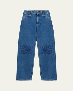 Loewe Anagram Baggy Wide-Leg Jeans - Blue
