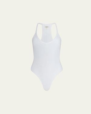 L'Agence Wrenna Knit Racerback Bodysuit - Natural