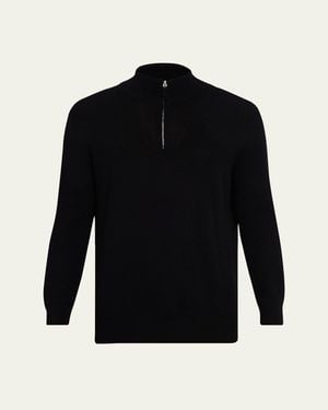 ZEGNA Cashmere Knit Quarter-Zip Sweater - Black