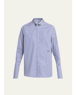 Nackiyé Saville Striped Cotton Shirt - Blue