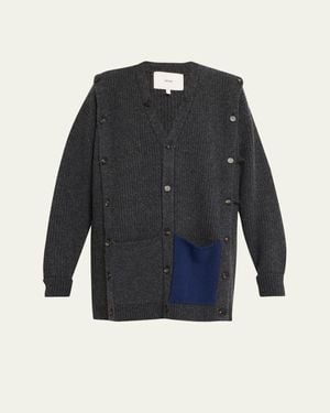 Setchu Button Cardigan - Blue