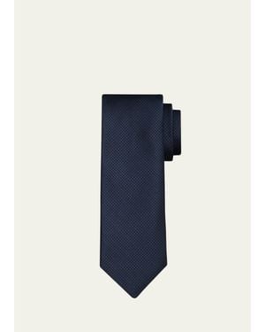 Tom Ford Micro-Houndstooth Silk Tie - Blue
