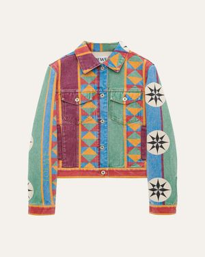 Loewe Anagram Geo Printed Denim Jacket - Blue