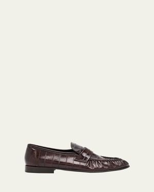 The Row Soft Leather Loafers - White