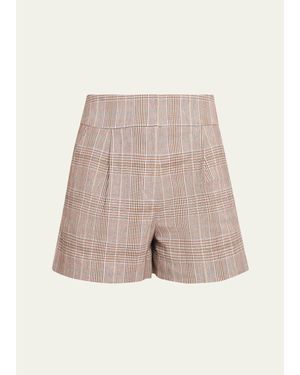 Veronica Beard Haina Pleated Shorts - Natural