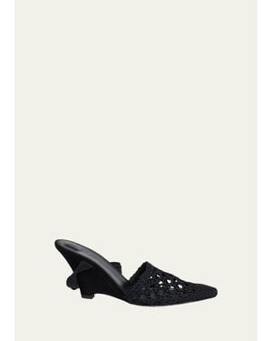 Jacquemus 80Mm Les Espadrilles Ankle-Tie Wedge Mules - White