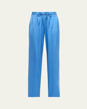 Cinq À Sept Damoni Satin Drawstring Pants - Blue