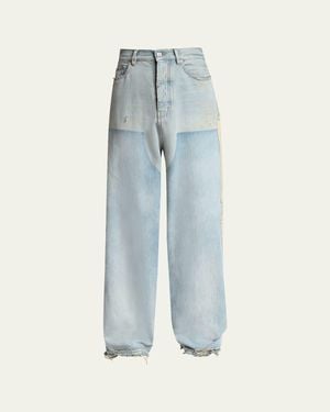 Amiri Light-Wash Denim Carpenter Jeans With Bone Appliques - Blue
