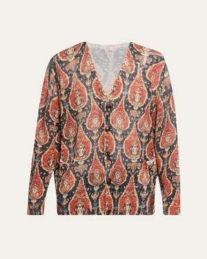 R13 Printed Boyfriend Cardigan - Pink