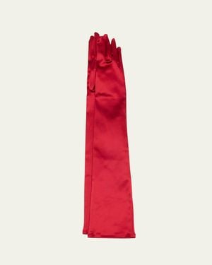 Dolce & Gabbana Sfilata Long Red Satin Gloves