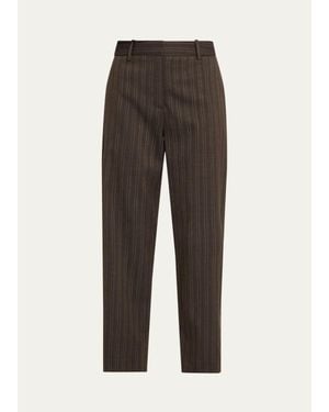 Twp Roberts Pinstriped Wool-Blend Straight-Leg Pants - Brown
