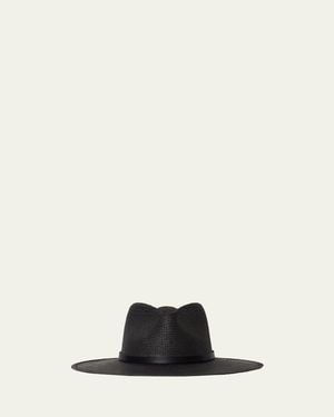 Janessa Leone Sherman Packable Fedora Hat - White