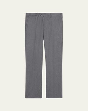 Kiton Wool And Cashmere Flat-Front Pants - Gray