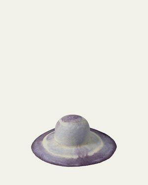 Barbisio Amos Two-Tone Straw Floppy Hat - Purple