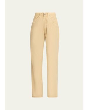 6397 Slim Bootcut Cotton Canvas Pants - Natural