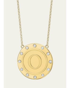Tracee Nichols 14K Initial Token Necklace With Diamonds - Metallic