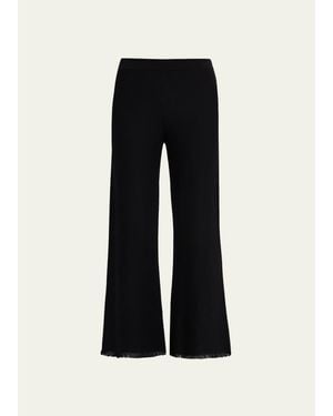 Kobi Halperin Valley Fringe-Hem Pique Knit Pants - Black